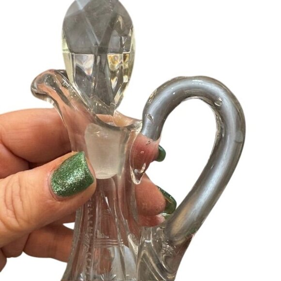 Vintage Clear Cut Glass Cruet With Stopper - Picture 4 of 9